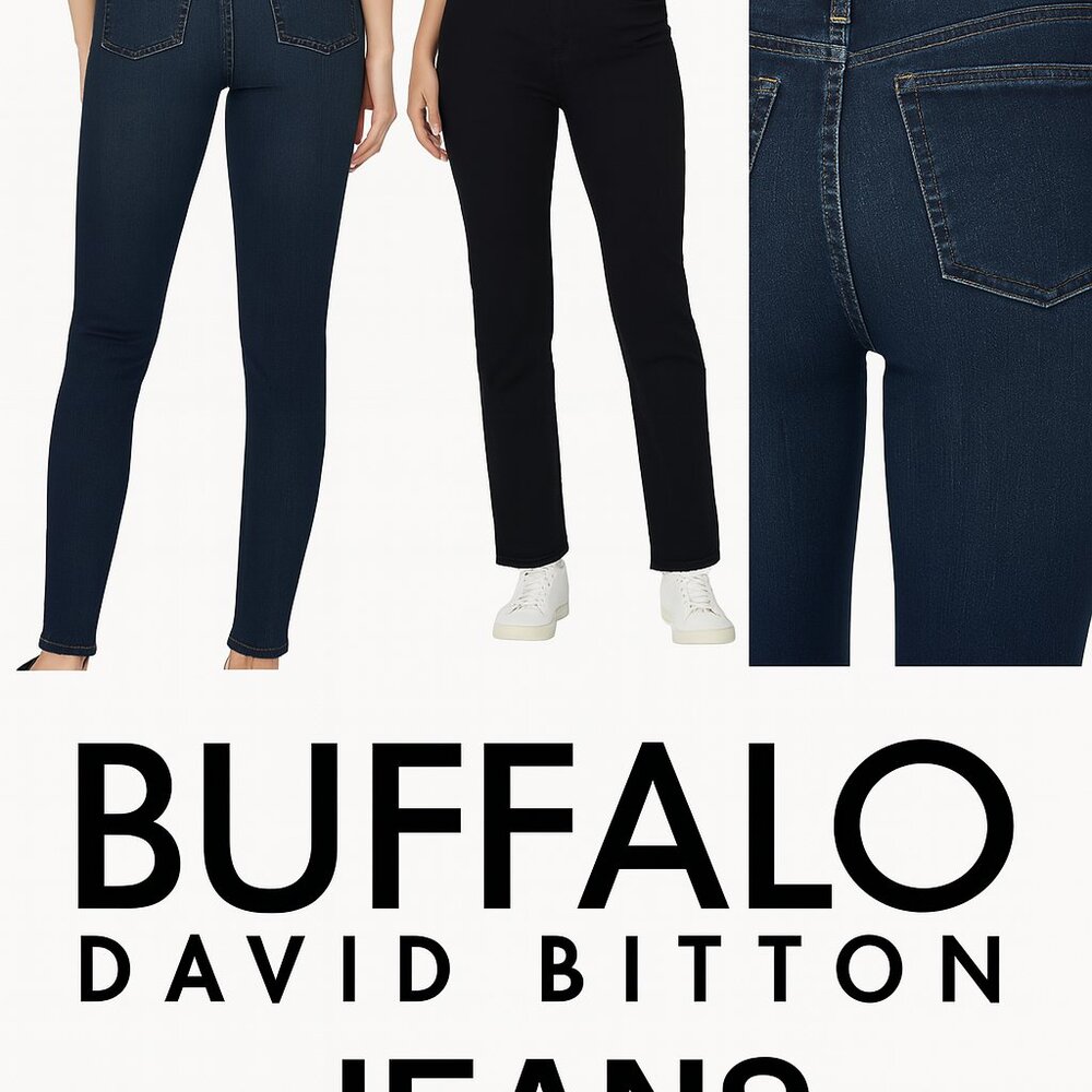 Buffalo David Bitton Women's Straight Leg Jeans - Navy and Black